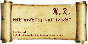 Mészöly Kalliopé névjegykártya